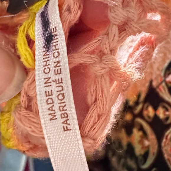 Free People Chasing Rainbows Tropical Combo Open Front Knit Maxi Cardi Kimono - Picture 14 of 14